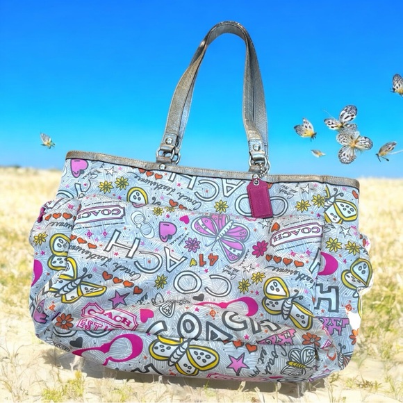 GUC Coach Poppy Graffiti Tote Y2K - Picture 1 of 7